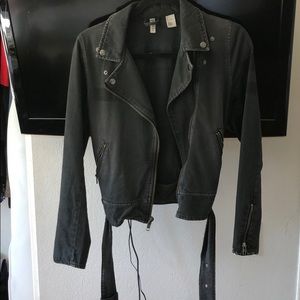 H&M grey acid wash jacket